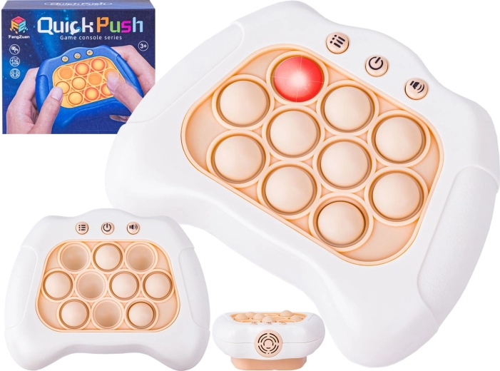 Electronic anti-stress Pop It game with raised bubbles, lights and sounds – white - 1 piece