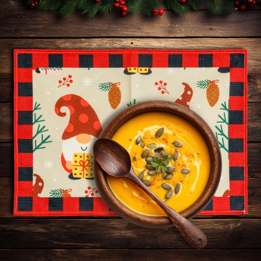 Christmas placemat with a gnome 46 × 32 cm