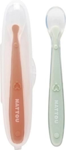 Silikonske žličice s mekim vrhom i futrolom 2 kom NATTOU