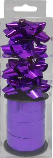 Set darovnih mašnica i vrpci, ljubičasta, 4 kom + vrpca 10 m