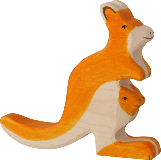 Holztiger kangaroo with joey - 1 piece