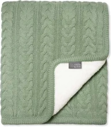 Vinter & Bloom dvostrana dekica s krznom cuddly basil green
