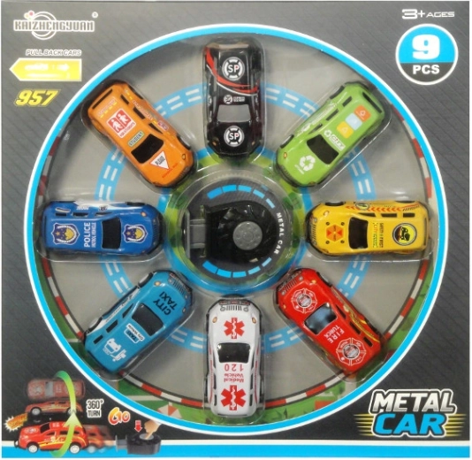 Set metalnih autića s izbacivačem i 360° saltom