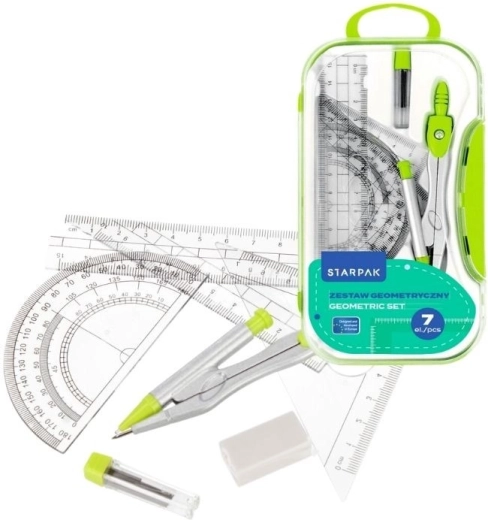 Geometry set in a plastic case - 7 pieces