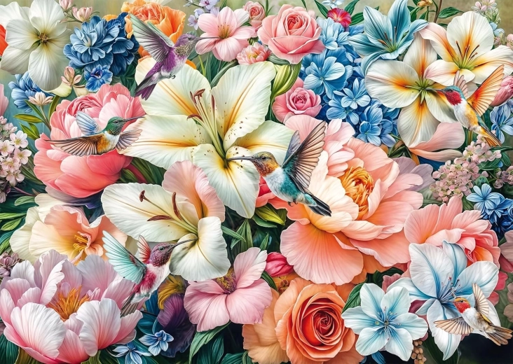Pastel Flowers Puzzle 1000 Pieces SCHMIDT