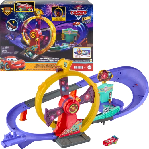 Mattel Disney Pixar Cars trkaća staza Startna proslava sa svjetlećim Munjom McQueenom