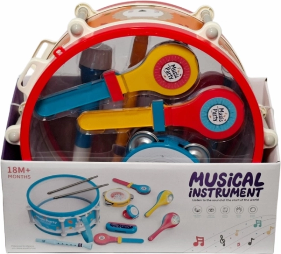 Children’s musical instrument set with a large drum