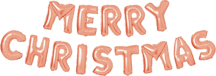3D Christmas Foil Balloon "Merry Christmas" in Rose Gold