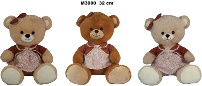 Plush teddy bear in a dress 32 cm - 1 piece