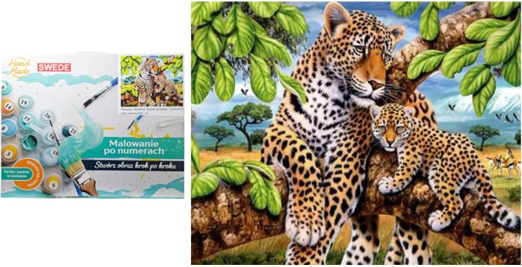 Slikanje po brojevima – gepardi na stablu
