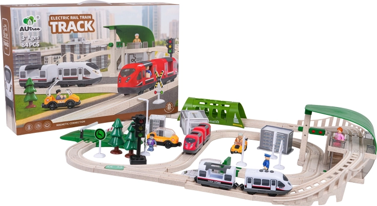 City Train Set with Lights and Sounds, 80 Pieces