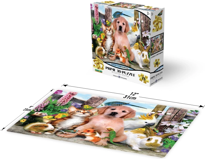 3D puzzle Dobri prijatelji 48 dijelova