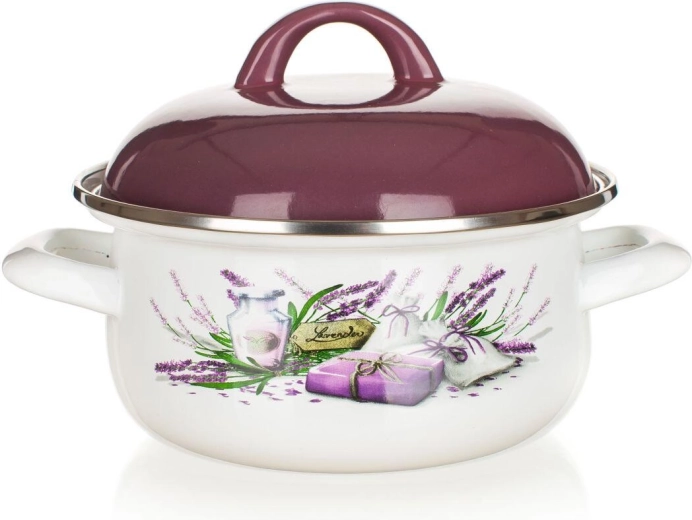 Emajlirani lonac Lavender 18 cm s poklopcem 1,4 l