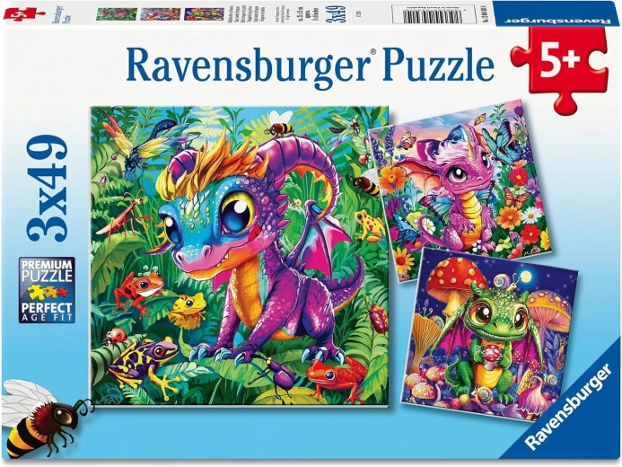 Ravensburger puzzle Zmajići otkrivaju prirodu 3×49 dijelova