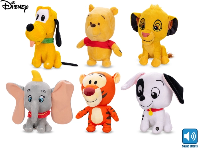 Disney plush character with sound, 30 cm - 1 piece