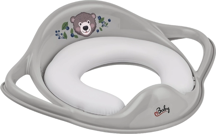 Maltex mekana WC redukcija s držačima The Nature Buddies Medvjed, siva