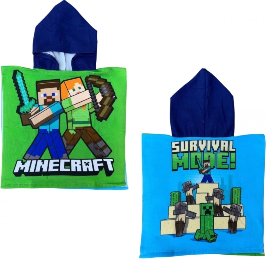 Pončo s kapuljačom Minecraft 50 × 110 cm - 1 komad