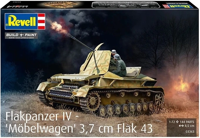 Plastični model tenka Flakpanzer IV 3,7 cm Flak 43 (1:72)