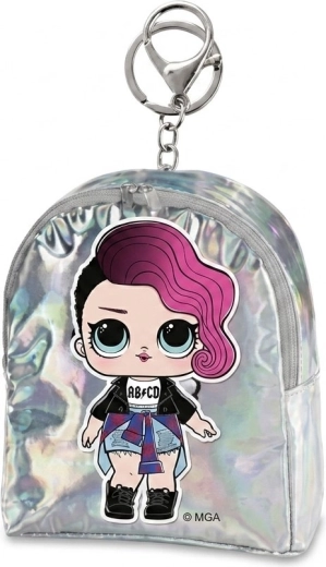 Mini wallet with L.O.L. Surprise charm, silver