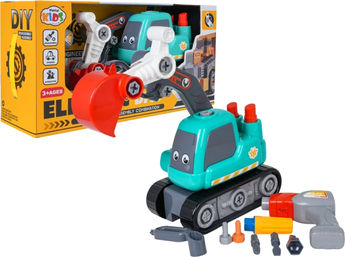 Disassemblable children's excavator with accessories - 1 piece