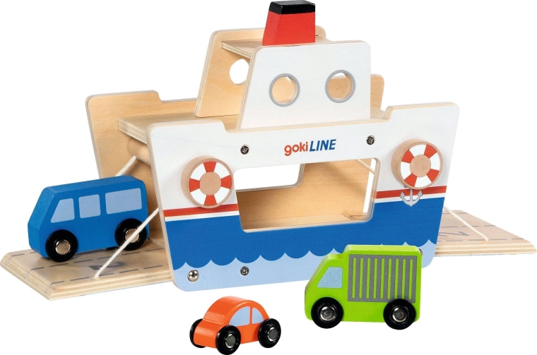 Goki gokiLine car ferry with loading ramps and 3 vehicles
