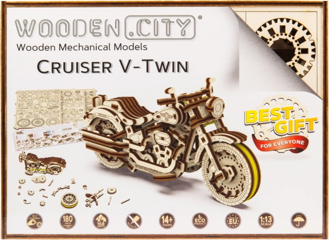 WOODEN CITY 3D puzzle Motocikl Cruiser V-Twin 168 dijelova