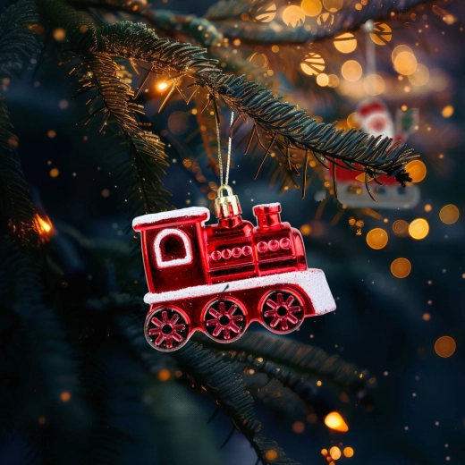 Shiny Christmas Locomotive Ornament