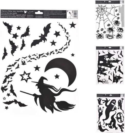 Dekorativna folija za prozore Halloween 30 × 42 cm (mix 4 motiva)