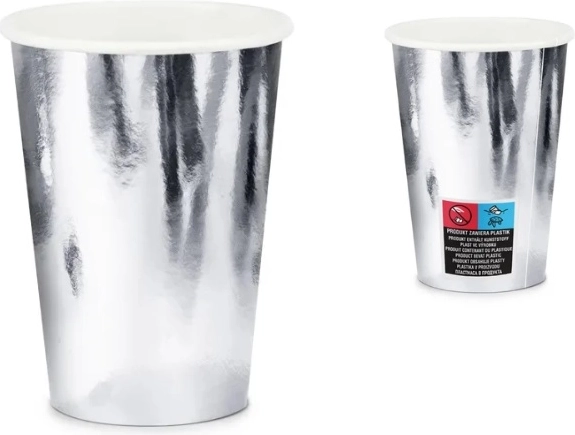 Srebrne jednokratne party čaše 220 ml