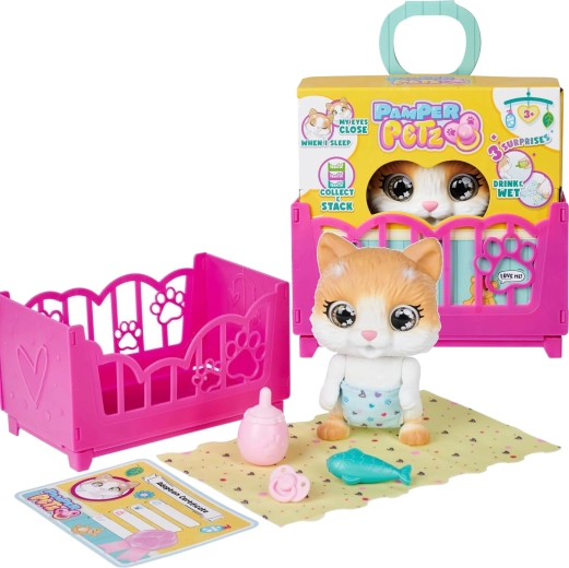 Pamper Petz Interactive Kitten with Drinking Function, Diaper and Accessories
