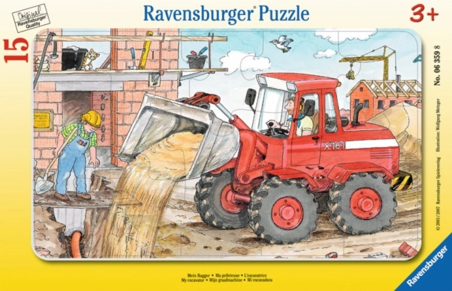 RAVENSBURGER stolna slagalica s bagerom, 15 dijelova