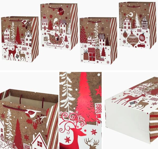 Božićna poklon-vrećica 23 × 18 × 10 cm (mješavina motiva)