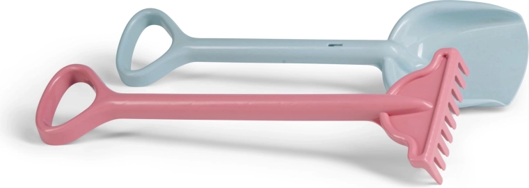 Androni reciklirani set za pijesak – lopata i grablje 56 cm, pastelne boje