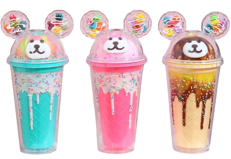 Cup with Lid and Straw Bear 480 ml (multiple variants)
