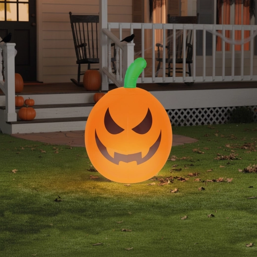 Inflatable Halloween Pumpkin with RGB LED Lighting, 40 cm