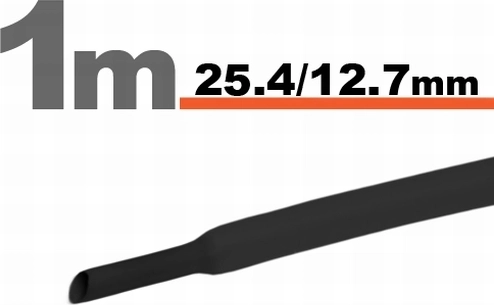 Black heat-shrink tubing 25.4 / 12.7 mm