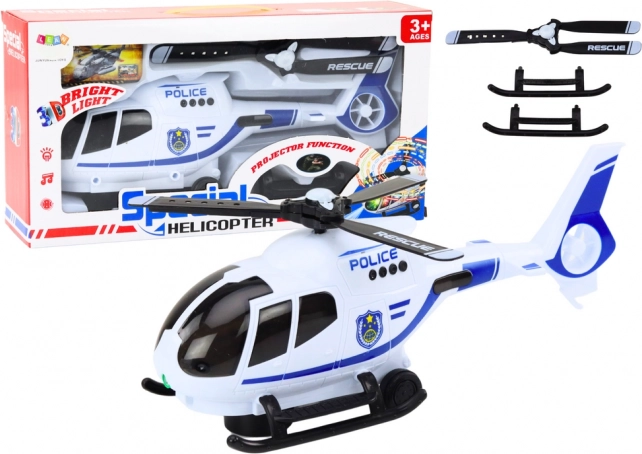 Policijski spasilački helikopter sa svjetlima i zvukovima