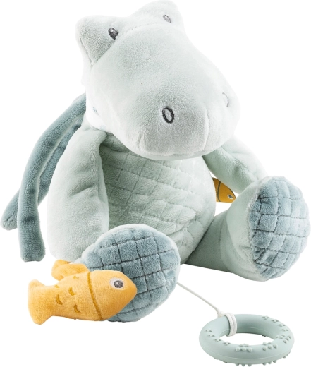 Nattou glazbeni plišani krokodil s grizalom Romeo 30 cm