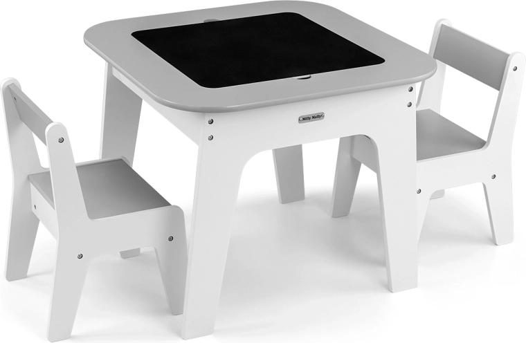 Milly Mally Olaf Grey Children's Furniture Set – Table and 2 Chairs