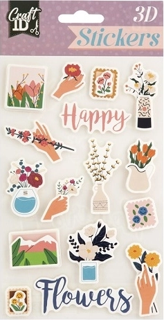 3D naljepnice Happy flowers