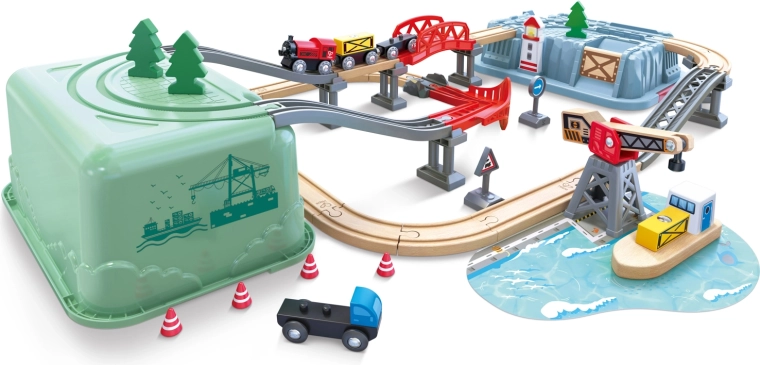 Željeznička pruga u kutiji Luka HAPE Railway Bucket Harbour Set