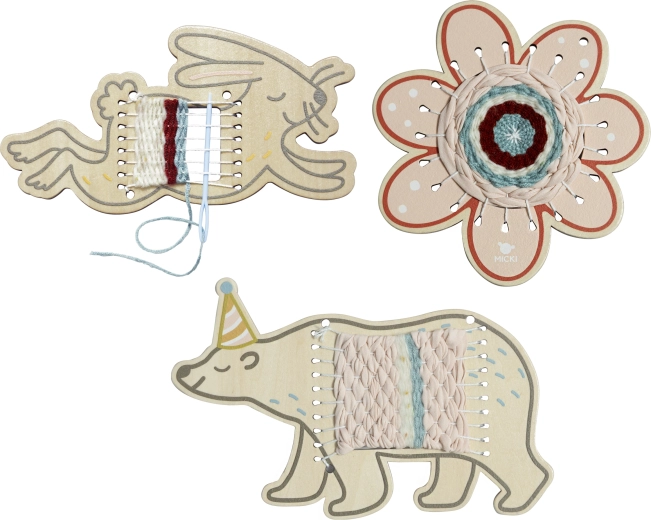 Micki drveni tkalački okviri za djecu – set od 3 kom