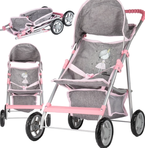 Kolica za lutke Little Princess Grey