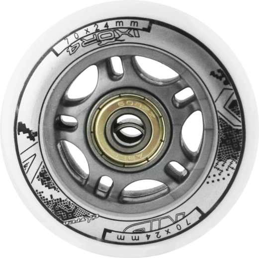Set bijelih PU kotačića 70 × 24 mm s ležajevima ABEC 7 NILS EXTREME