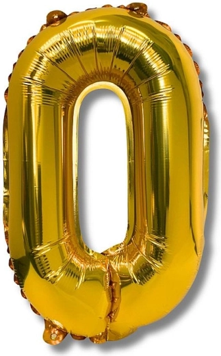Foli balon broj 0, zlatni 40 cm