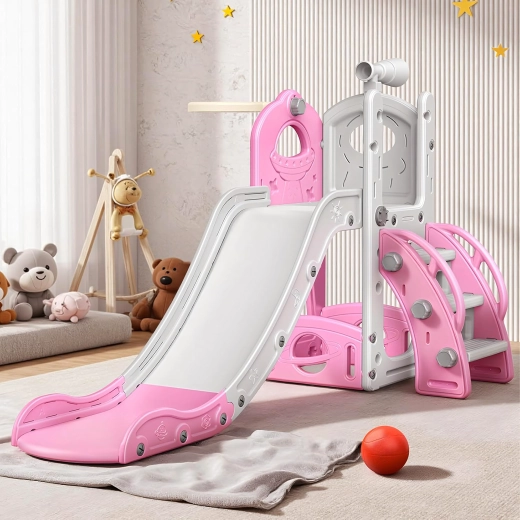 Freestanding children’s indoor slide with ladder