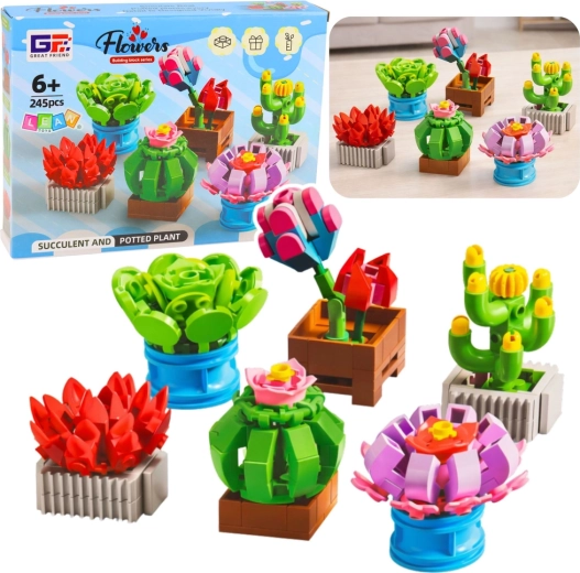 Konstruktorski set cvijeće u teglama 245 dijelova, 6 modela