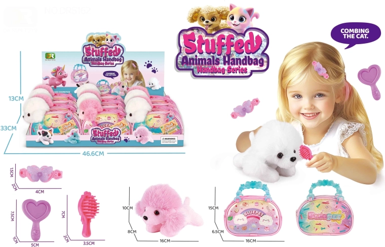 Plišani psić u torbi 16 cm s dodacima