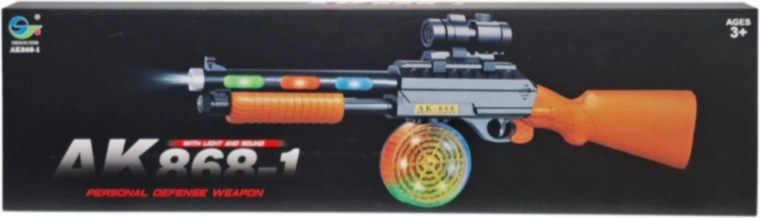 Children's submachine gun toy with lights and sound