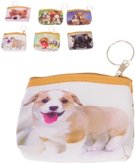 Children's zip wallet with a dog design 12 × 9 cm - 1 piece